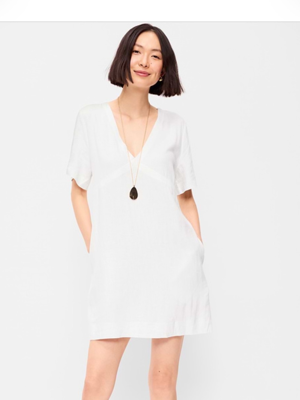 Old Navy White V‑Neck Mini Dress